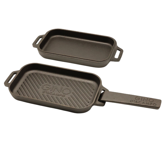 Gino Cast Iron Griddle Pan & Skillet Pan Set