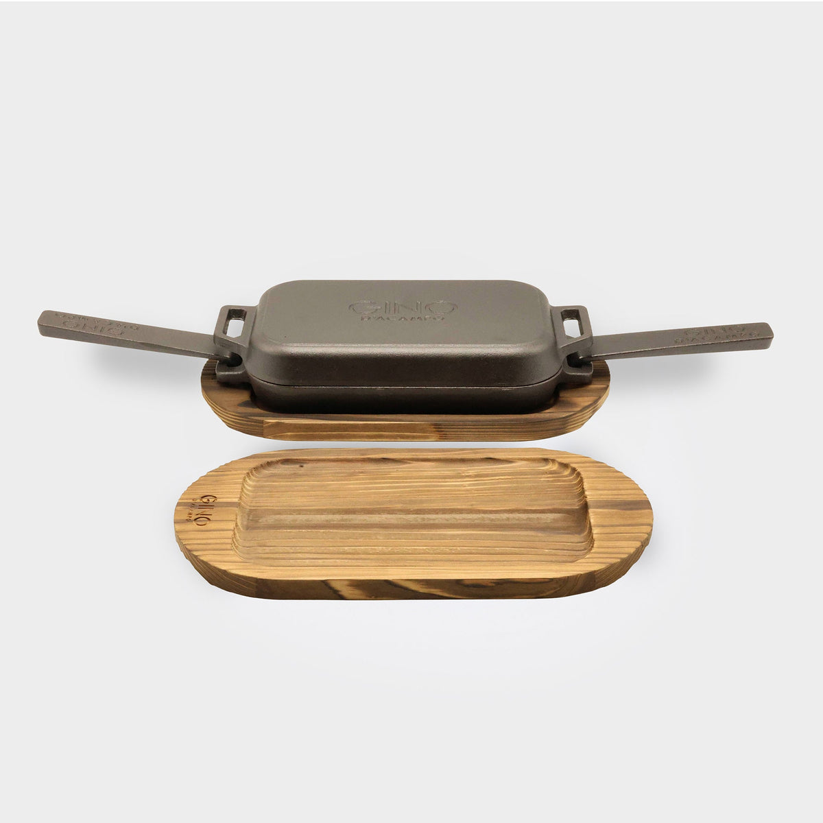 Gino Cast Iron Griddle Pan & Skillet Pan Set
